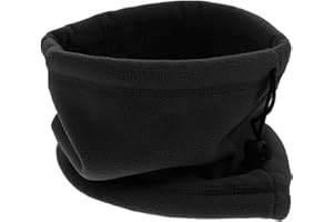 POPETPOP Winter Outdoor Drawstring Warm Neck Cover Double-Layer Fleece Thickened Neck Sleeve for Cold Weather