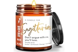 WAX & WIT Sagittarius Gifts for Women, Zodiac Gifts for Women, Astrology Gifts for Women, Zodiac Candles, Sagittarius Candle, November Birthday Gifts for Women, December Birthday Gifts for Women - 9oz