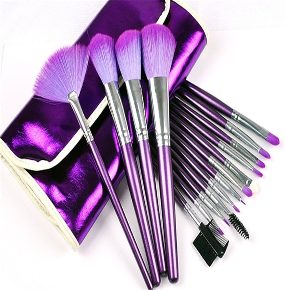 Fancies 16 PCS Fashion Purple Cosmetic Eye Shadow Blush Lip Brushes Makeup Sets Tools