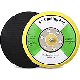 SHININGEYES 1Pcs 5in Hook and Loop Flexible Backing Pad, 5" Sanding Back Pad 5/16" 24 Thread for Air Orbital Sander and Pneumatic Polisher