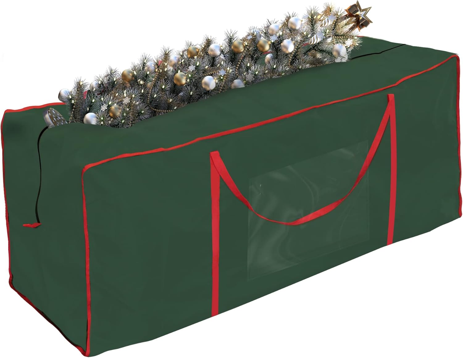 Holiday Décor Storage - Funny Sunny Christmas Tree Storage Bag - Fits Up to 7.5FT Holiday Artificial Disassembled Trees, Heavy-Duty Tree Storage Container with Durable Reinforced Handles & Zipper, Water Resistant