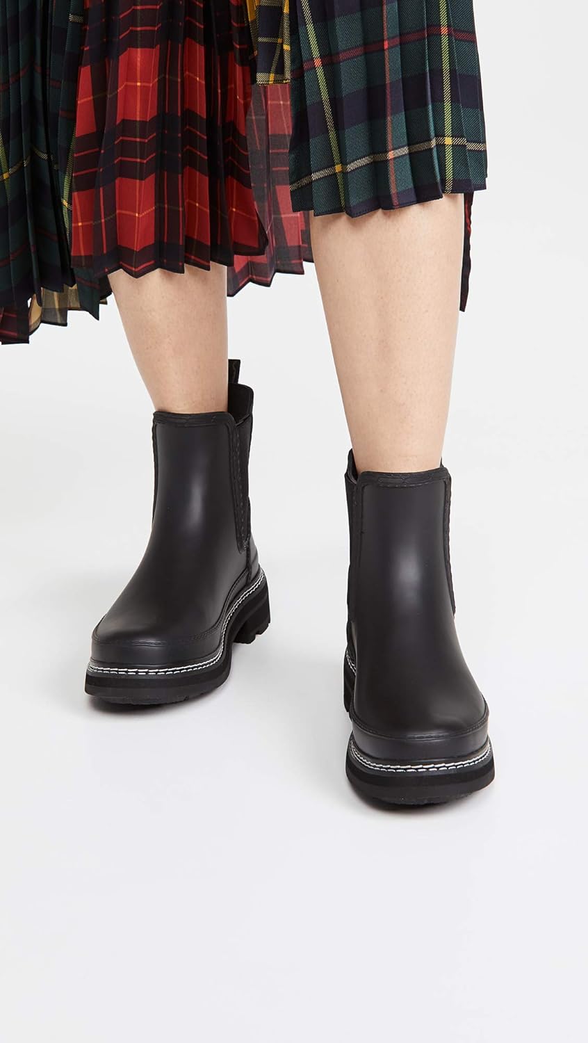 Amazon Com Hunters Boots Women S Refined Chelsea Stitch Detail Wellington Boots Ankle Bootie