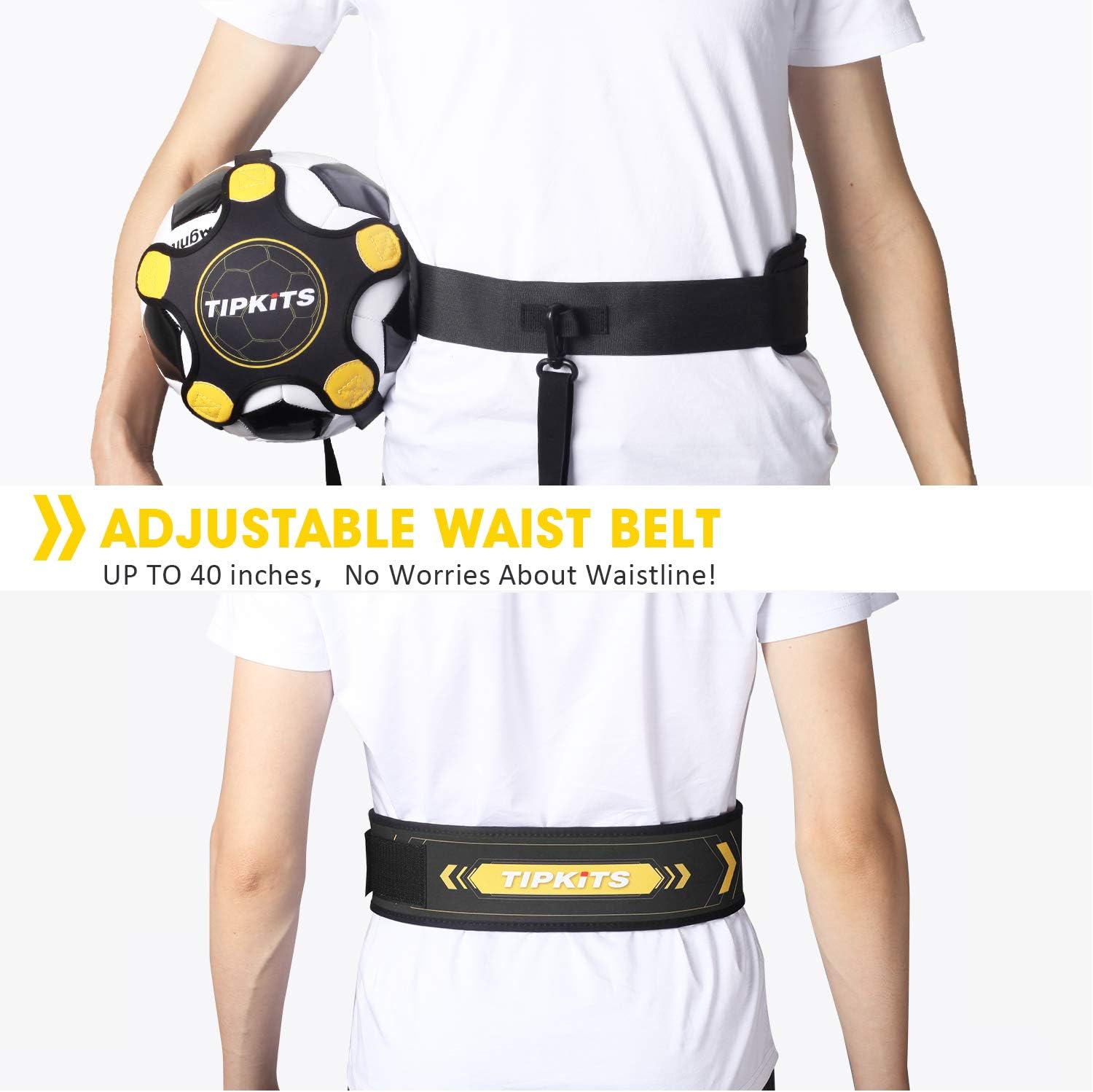 Tipkits Soccer Training Equipment for Kids Adults, Solo Soccer Trainer Belt, with Upgraded Leather Fixation : Sports & Outdoors