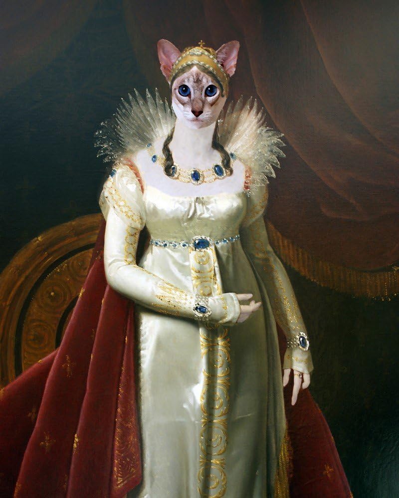 Empress JOSEPHINE Kitty CAT Lady altered anthro art print