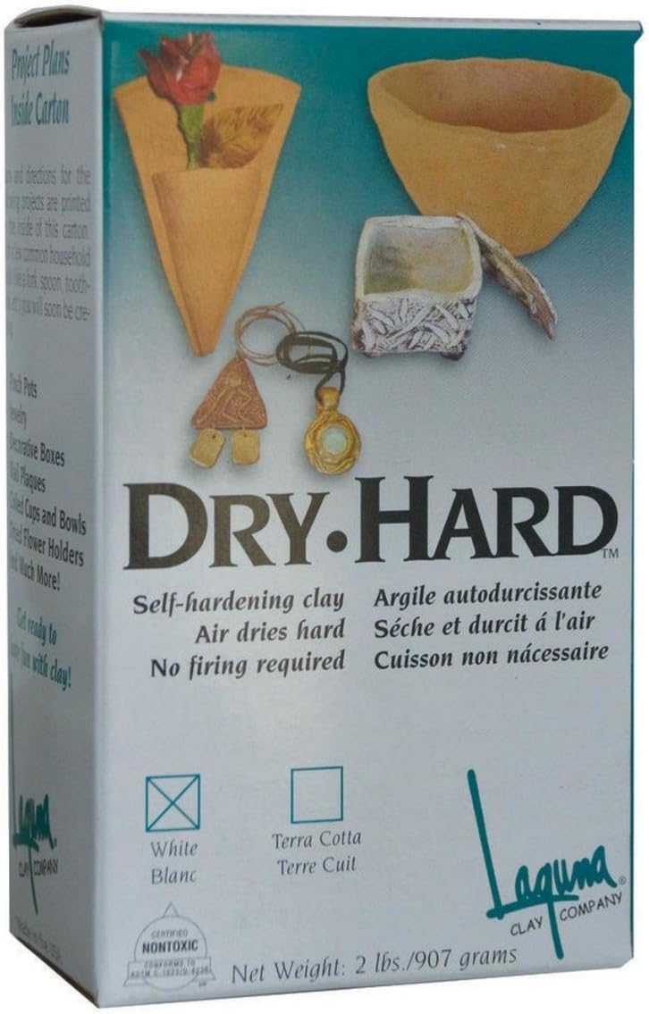 BattleFBA Dry-Hard Self-Hardening Clay, White, 2 lbs.