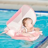 COSORO Newborn Baby Swimming Float Pink Unicorn with Sun Canopy 10-24 Months view 4