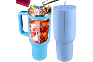 BOENIM 2-in-1 Inner Cup Tray for Stanley 40 OZ, Silicone Cup Divider for Stanley Accessory Dual-sided Drink, Reusable Liner Tray Two Drinks in One Cup (Blue)