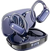 Wireless Earbuds, Sports Bluetooth Headphones, Ear Buds with ENC Noise Canceling Mic, 80Hr Playtime Earphones, Palm-Sized, LED Power Display, IPX7 Waterproof Headset for Workout Running, Royal Blue