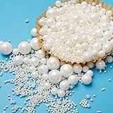 Edible White Pearl Sugar Sprinkles Candy 120g/ 4.2oz Baking Cake Sprinkles Cupcake Toppers Ice Cream Toppings Cookie Decorati