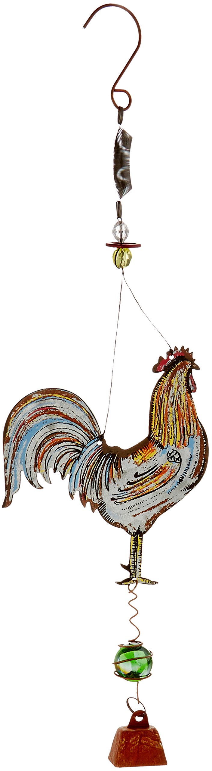 Sunset Vista Designs Garden Decoration with Mini Cowbell, Rooster, 11"
