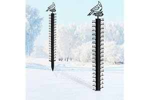 Ricihene 36 inch Snow Gauge Outdoor Upgrade, Snowfall Measuring Gauge, Handmade Bird Shaped Metal Ruler,Snow Depth Measure Rod for Yard, Lawn, Garden and Christmas Decoration Gift
