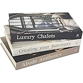 Array & Arrow Fake Decorative Books for Home Decor - Set of 3 Hardcover Faux Books for Storage, Modern, Stylish, and Minimalist Coffee Table Decor, Keepsake, Hidden Storage with Magnetic Closure