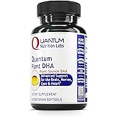 Quantum Nutrition Labs Plant DHA - Non-GMO Vegan DHA with Omega 3 Fatty Acids, Algae Based DHA for Women & Men, Natural DHA Supplement Suitable for Vegans- 60 Vegetarian Softgel Capsules
