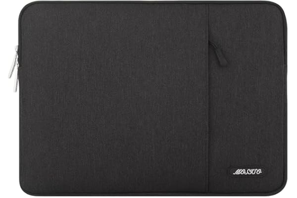 MOSISO Laptop Case 13.3 inch, 13-13.3 inch Laptop Sleeve Compatible with MacBook Air/Pro 13/Pro 14 M5 M4 M3 M2 M1, HP Dell ASUS Lenovo,Polyester Vertical Computer Sleeve Bag with Pocket, Black