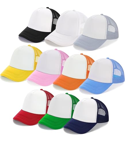 Patelai 24pcs Trucker Hats Bulk DIY Blank Mesh Baseball Cap 