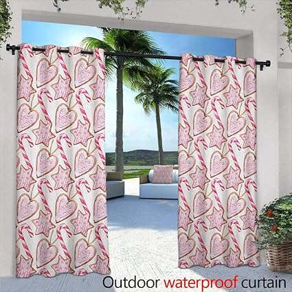 Amazon Com Loveeo Candy Cane Sliding Door Curtain Watercolor