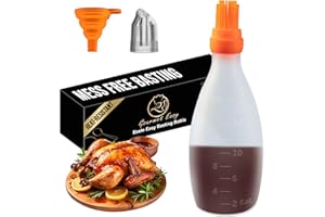 Silicone Pastry Brush, All-in-One Silicone Basting Brush with Sauce Bottle, Heat Resistant BBQ Accessories and Cooking Gadget