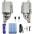 Valved Muffler Kit, Perfommance Exhaust Muffler Vacuum Valve Cutout Single Inlet Single Outlet Remote Control (63mm/2.5in muffler kit)