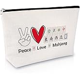 Sfodiary Mahjong Makeup Bag for Women Funny Gambling Gifts for Mahjong Lover Player Birthday Present for Grandma Friend Female Cosmetic Bag Thanksgiving Christmas Presents for Her Zipper Travel Pouch