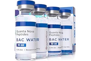 QUANTUM INNOVATION LABS BAC Water for Peptides | 4 Pack (10 mL Each) | 0.9% BA | Sterile Glass Vials | PES 0.22µm Micron Filtered | Produced by USA-Based Peptide Specialist