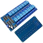 DEVMO 12V 16-Channel Relay Interface Board Module Optocoupler LED LM2576 Power Compatible with Ar-duino DIY Kit PiC ARM AVR
