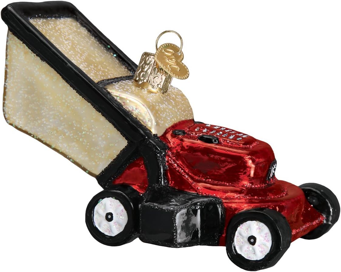 Ornaments - Old World Christmas Contractor Tools Glass Blown Ornaments for Christmas Tree Lawn Mower, 2.750, Model:32321