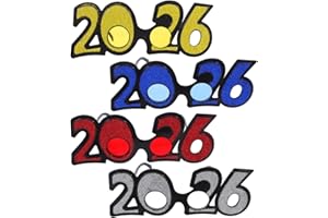 GLEAVI Party Glasses for Adults - 2026 New Year Eve Prop Glasses Colorful Decorative Sunglasses for Theme Parties & Holiday Celebrations