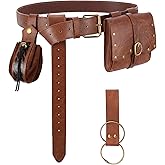 Dicxoser Renaissance Pirate Belt Pouch Set - 4PC Medieval Renaissance Accessories for Ren Faire, LARP & Halloween Cosplay