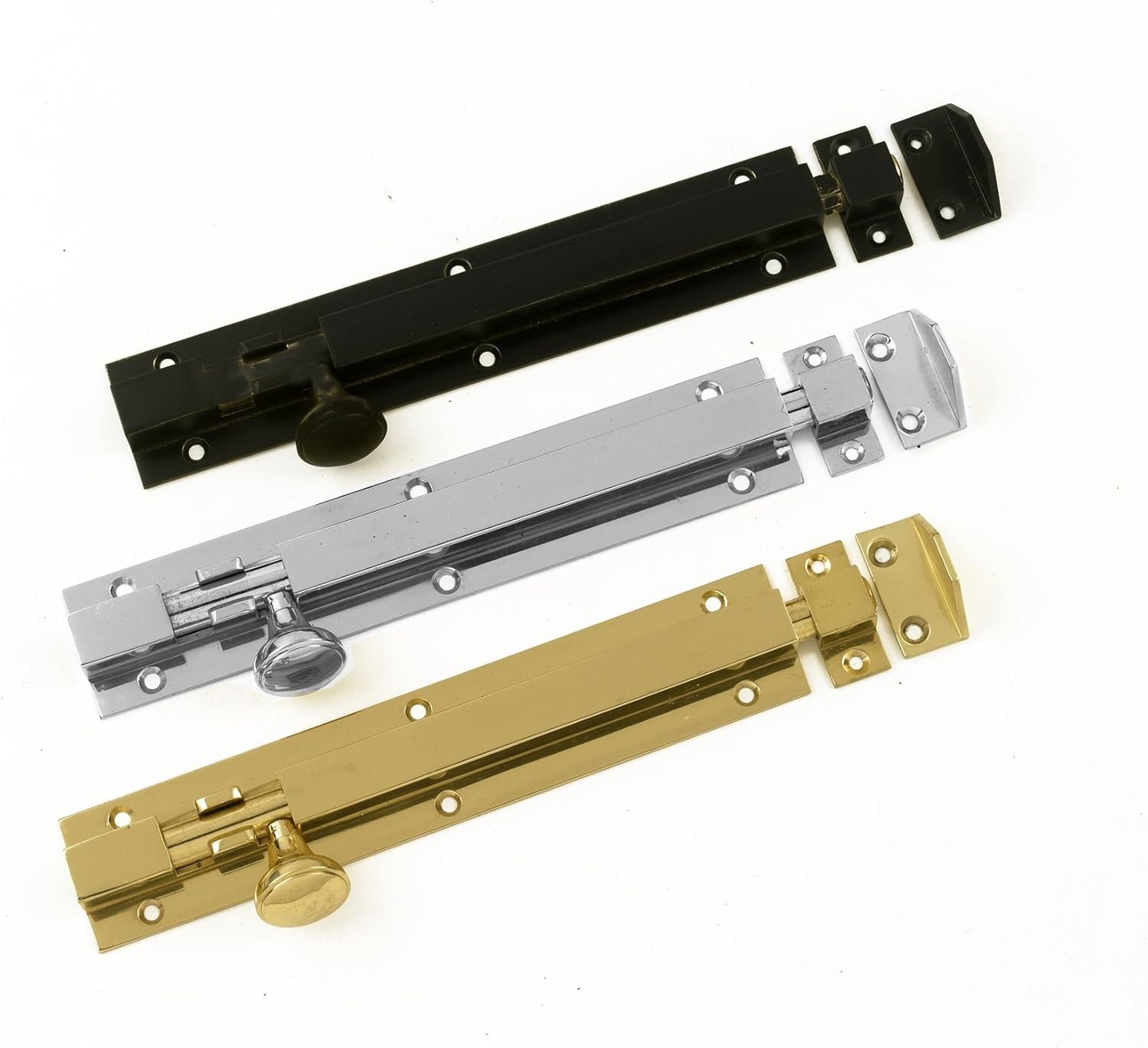 Heavy Duty Solid Brass Amdega Surface Mount Door Bolt 220mm Length