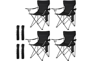 Damei century 4Pack Folding Camping Chairs-Lightweight, Installation-Free, Portable Chair for Beach, Lawn, Outdoor Sports