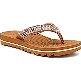 KuaiLu Women's Arch Support Orthotic Flip Flop Sandals