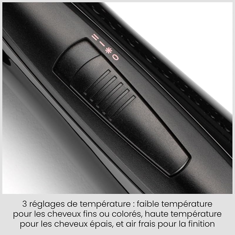 Brosse soufflante Perfect Finish - 3 accessoires pour lisser, créer du volume et mettre en forme - 2 réglages de chaleur +Bouton Air Froid - Technologie ionique anti- frisottis - AS126E
