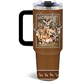 DUUV Hunting Gifts for Men, Deer Hunting Tumbler, Christmas Thanksgiving Birthday Gifts for Hunters, Fathers Day Best Gift for Hunters Men, Dad, 40 Oz Tumbler with Handle, 1PCS