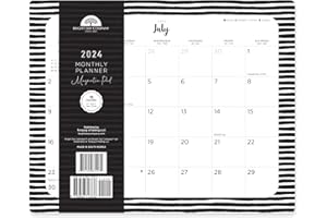 BRIGHT DAY CALENDARS 2023-2024 Magnetic Refrigerator Calendar Wall Calendar Pad by Bright Day, 18 Month 8 x 10 Inch, July 2023-December 2024, Black and White