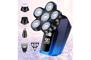 FEZIHEGH Electric Razors for Women, 5 in 1 Shaver for Womens Cordless, Painless Leg Pubic Hair Razor, Waterproof Wet Dry Women 6 Head Shavers, Remover for Legs Bikini Face Lips Hairs