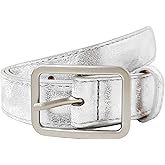 RMMVJJ Women Bling Belts Shiny Gold Silver Leather Belt Club Party Jeans Pants Dresses Belts