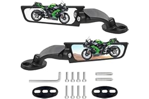 Scillky Motorcycle Mirrors Stealth Mirror Wind Wing Side Rearview Mirrors for Kawasaki Ninja 650 Ninja 500 Ninja 400 300 ZX6R ZX10R ZX4RR ZX14R Suzuki GSXR 600 750 1000 Honda CBR300R CBR500R CBR1000RR