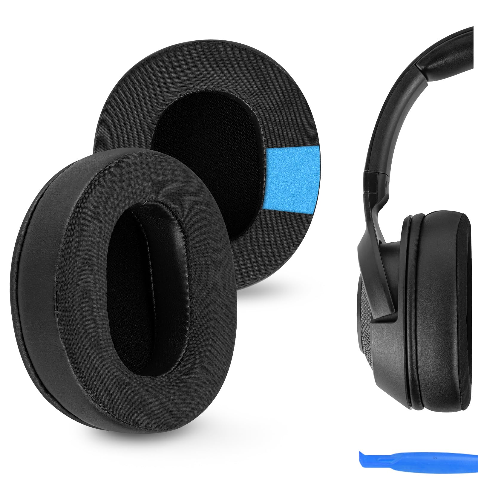 Geekria Sport Cooling-Gel Comfortable Replacement Ear Pads for Razer Kraken V4/ V4 Pro/ V4 X Gaming/ V3/ V3 Pro/ V3 X, Kitty V3 Pro, Kitty V3 X Headphones Ear Cushions, Repair Parts (Black)