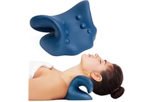 COZYHEALTH Neck Stretcher for Neck Pain Relief, Neck and Shoulder Relaxer Cervical Traction Device Pillow for Muscle Relax and TMJ Pain Relief, Cervical Spine Alignment Chiropractic Pillow (Dark Blue)