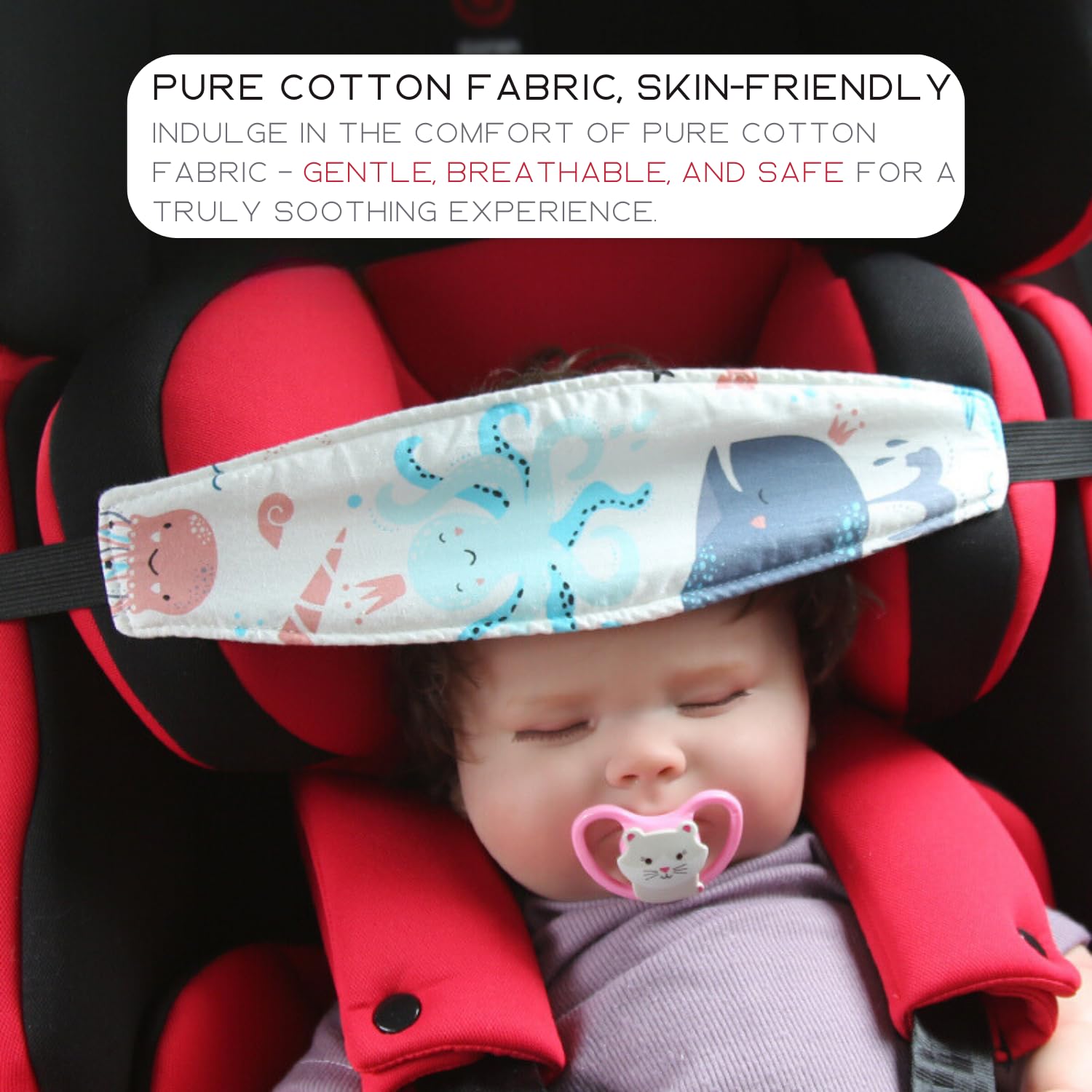 PandaEar 2 Pack Baby Head Support for Car Seat, Carseat Head Band Straps for Toddler Kids Children Infant, Neck Relief Headrest Strap for Stroller Car Seat