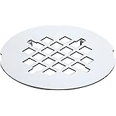 4-1/4 inches Snap-On Round Shower Drain Cover, Stainless Steel (Chrome)