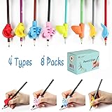 M JJYPET Pencil Grips, 8 Packs(4 Types) Pencil Grips for Kids Handwriting, Ergonomic Writing Posture Correction Tool for…