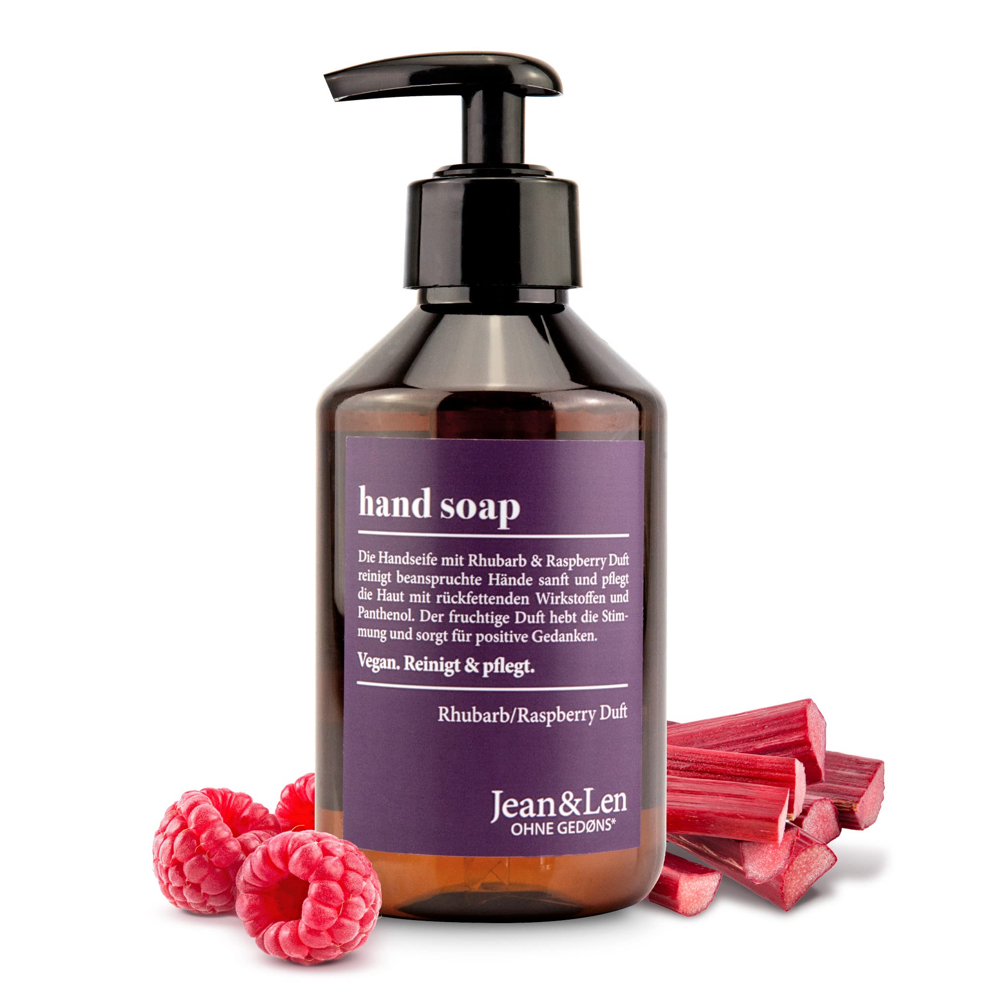 Jean & Len Rhubarb & Raspberry Hand Soap for Pure and Well-Groomed Hands, Paraben & Silicone, 250 ml
