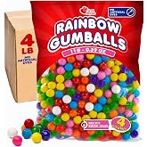 Bulk Mini Gumballs, &frac12;-Inch &ndash; 4 lb, Dye-Free Rainbow Gum for Vending Refills | Naturally Colored Rainbow Gumballs with No Artificial Dyes for Vending Machines, Pi&ntilde;atas, Candy Buffets &amp; Parties