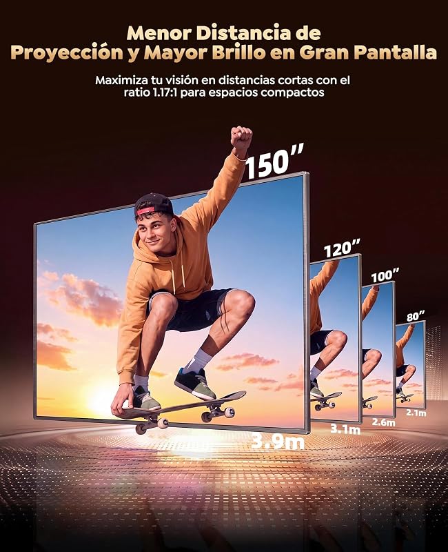 Proyector 4K【Google TV/30W Altavoz/360°Rotable】1200ANSI Proyector Portatil con oficial App,Voice Assistant,Auto Focus/Keystone,HDR10,1080P FHD WiFi Bluetooth Smart Projector para Cine en Casa/Exterior