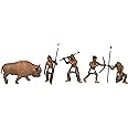 Woodland Scenics SP4444 1.5-Inch Scene Setters Figurine, Natives/Buffalo, 5/Pack