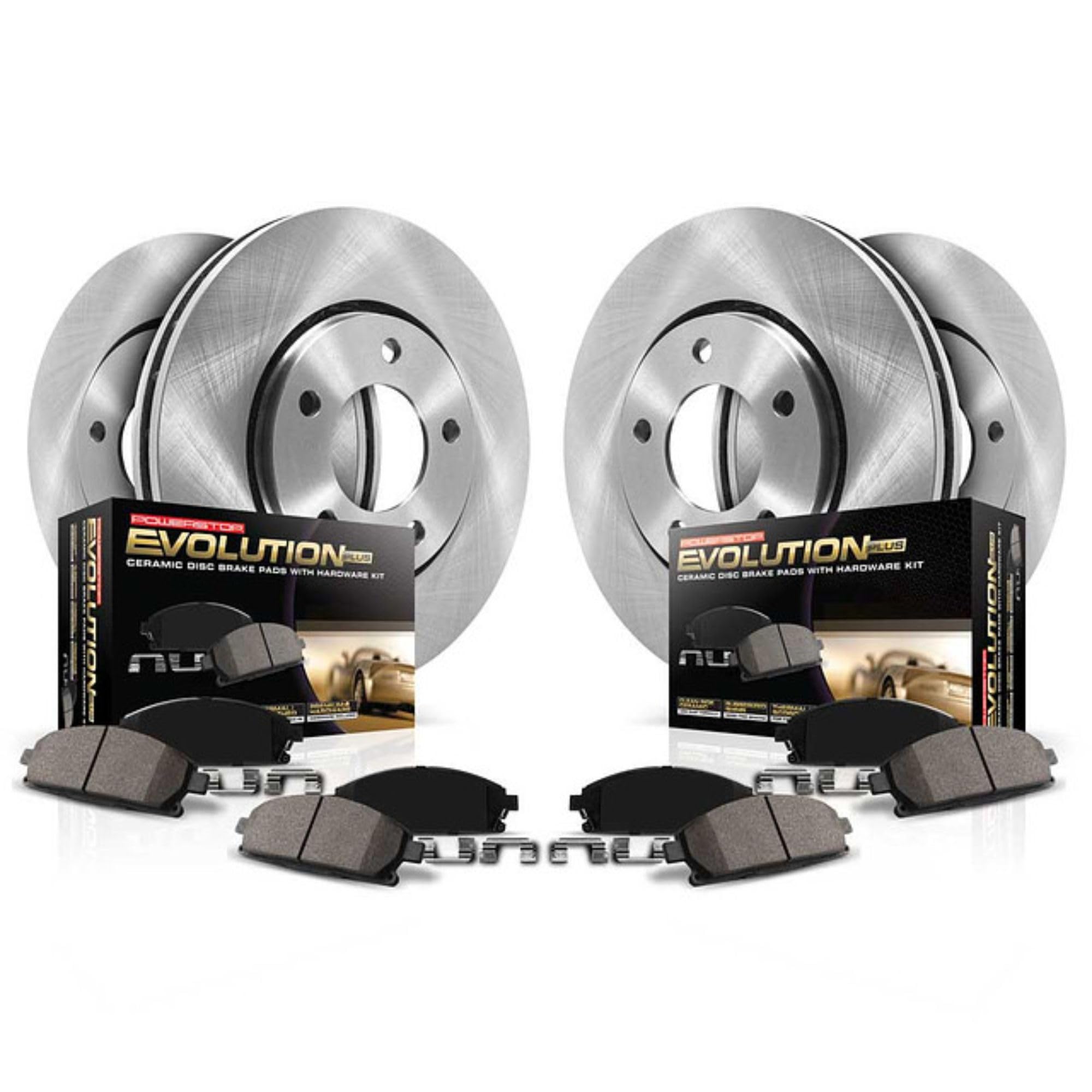 Photo 1 of **missing parts** POWERSTOP KOE2010 Autospecialty Front and Rear Replacement Brake Kit -OE Brake Rotors and Ceramic Brake Pads For Chevy Astro Silverado 1500 Suburban 1500 GMC Sierra 1500 Yukon XL 1500