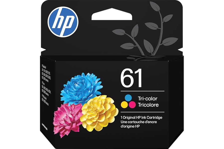 HP 61 Tri-Color Ink Cartridge | Works with DeskJet 1000, 1510, 2050, 2510, 2540, 3000, 3050, 3510; Envy 4500, 5530; OfficeJet 2620, 4630 | C0PA5AN | Packaging May Vary