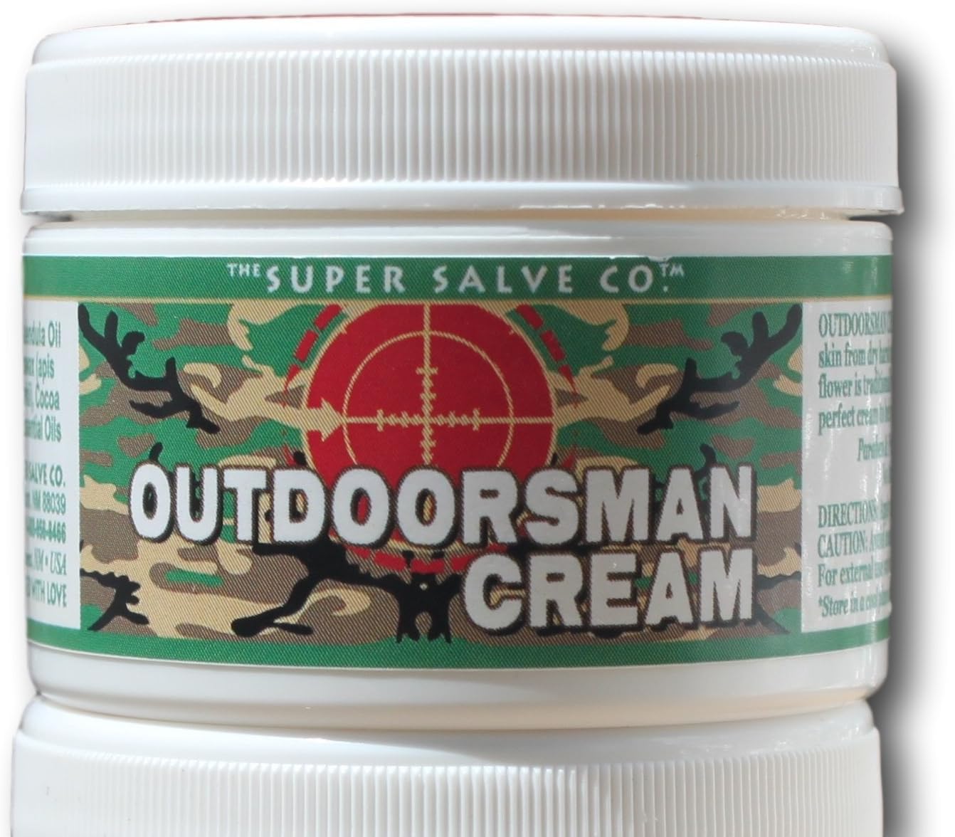 Outdoorsman Cream, by Super Salve, 1.75oz, For Hunters by Hunters -100% Natural Herbal Skin Care for Protection from a Harsh Environment