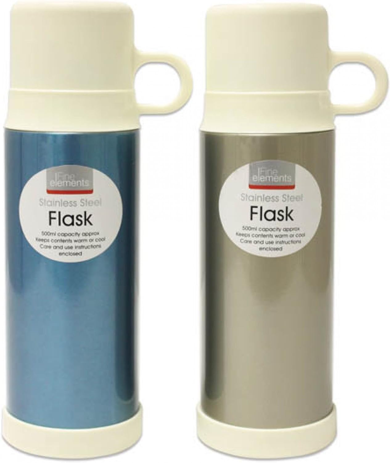 Fine Elements Steel Thermos Flask, Assorted, 500ml Amazon.co.uk